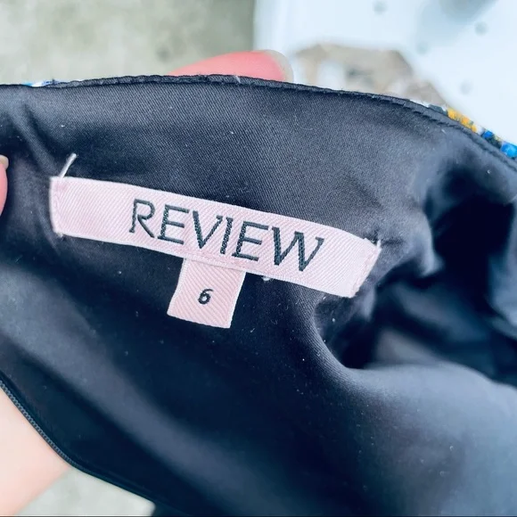 ✨Host Pick✨ REVIEW Floral Panel Pencil Dress Size 6 Capped Sleeves Smart Casual - Picture 7 of 7